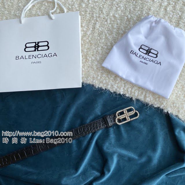 Balenciaga女士皮帶 巴黎世家BB經典logo扣腰帶 巴黎世家小牛皮皮帶  jjp1140